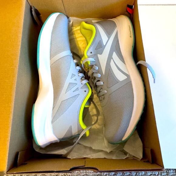 REEBOK Runner 5.0 Sneaker women’s size 11 EU 42.5 white green yellow running - Picture 1 of 7